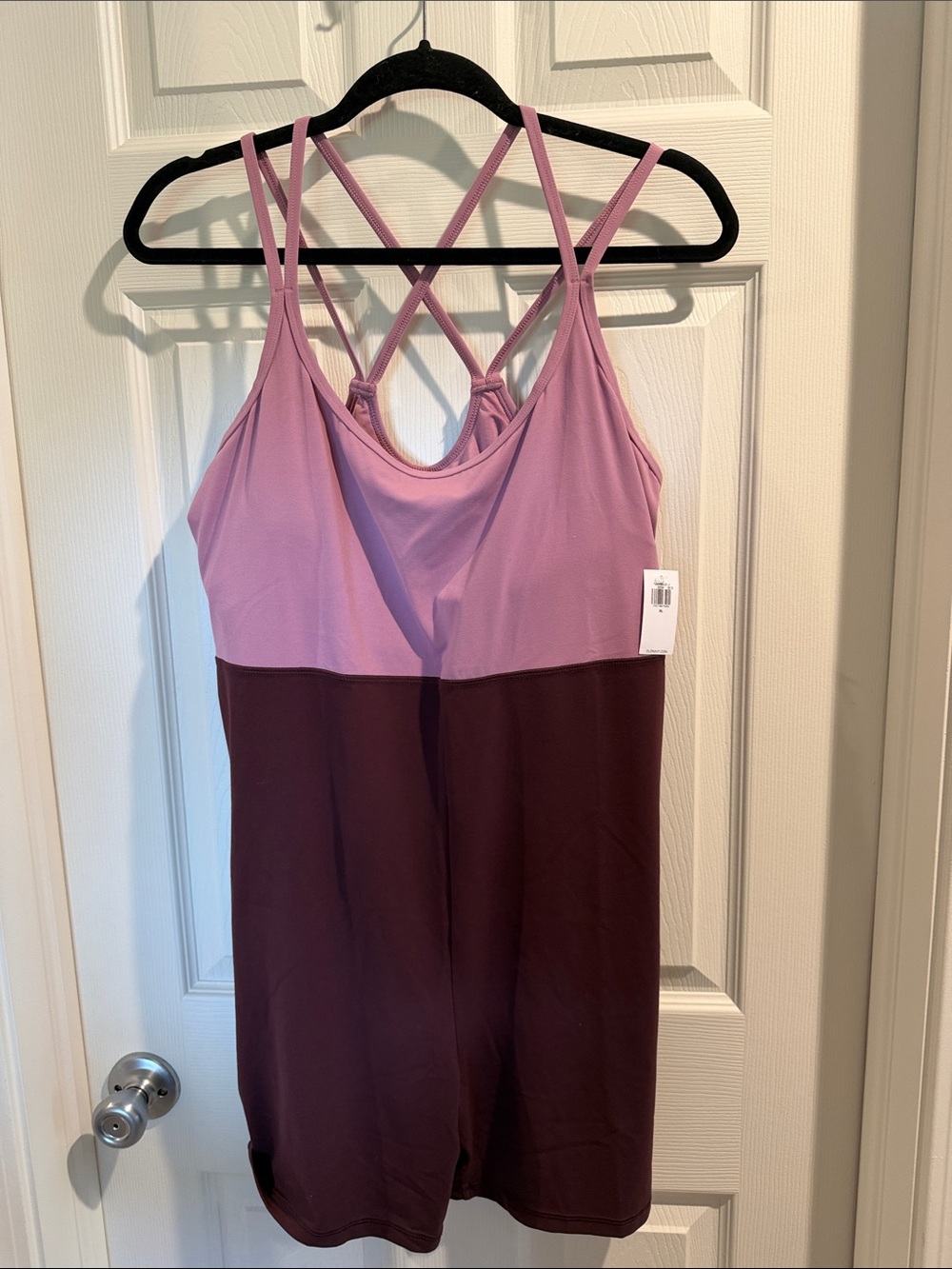 Strappy Workout Shorts Romper — XL